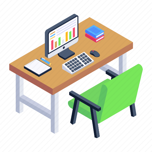 Office table, office interior, work desk, workplace, working area icon - Download on Iconfinder