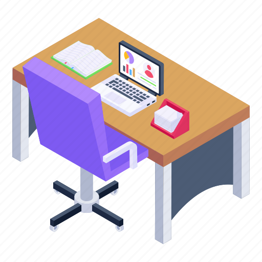 Workplace, workspace, workstation, office table, office desk icon - Download on Iconfinder