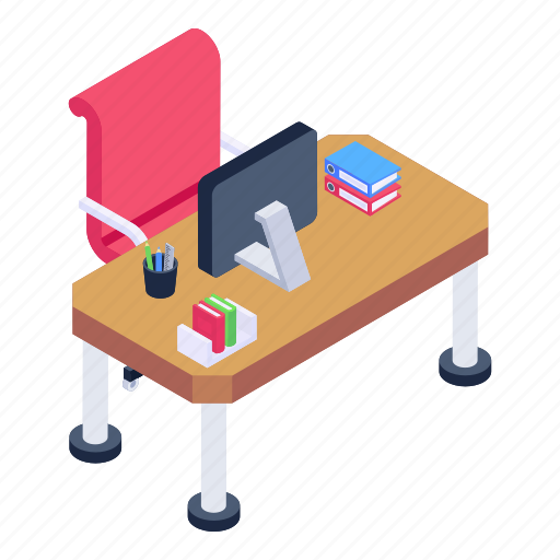 Office desk, office table, workplace, workspace, workstation icon - Download on Iconfinder