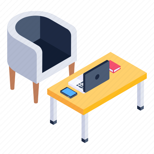 Workplace, workspace, workstation, laptop table, lounge icon - Download on Iconfinder