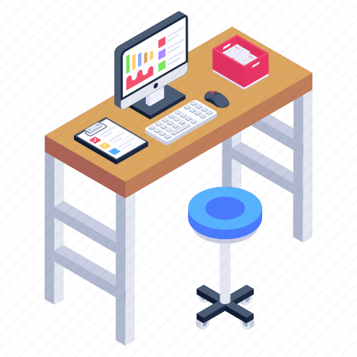 Computer table, office table, office desk, place of work, employee desk icon - Download on Iconfinder