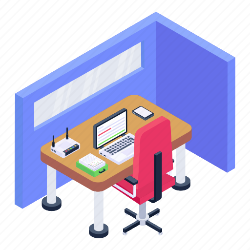 Workplace, workspace, workstation, employee cabin, employee desk icon - Download on Iconfinder