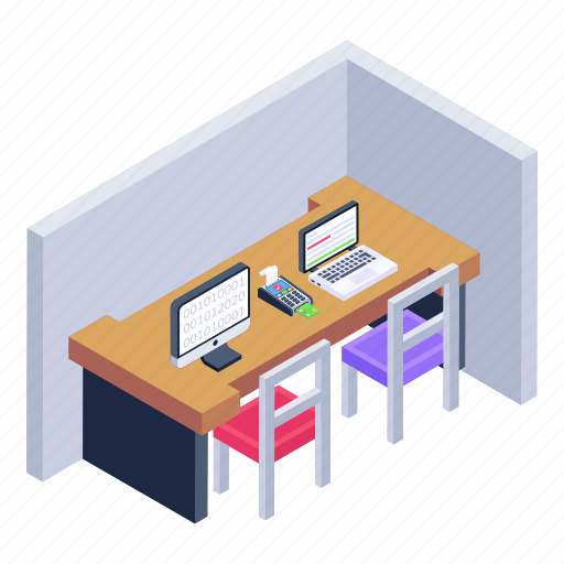 Workplace, workspace, workstation, employees cabin, employees desk icon - Download on Iconfinder