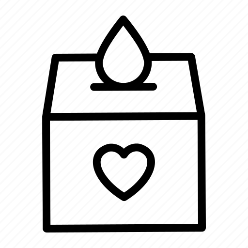 Donation, blood, charity, box, drop, heart, healthcare icon - Download on Iconfinder