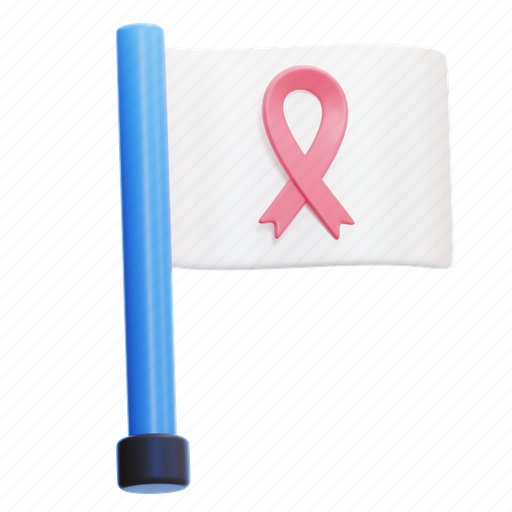 Cancer flag, ribbon, awareness flag, flag, cancer day, world cancer day, cancer 3D illustration - Download on Iconfinder
