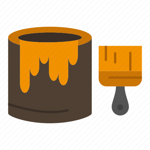 Brush, bucket, paint, painting icon - Download on Iconfinder