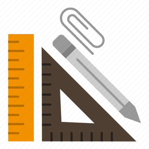 Clip, construction, pencil, repair, ruler, scale icon - Download on Iconfinder