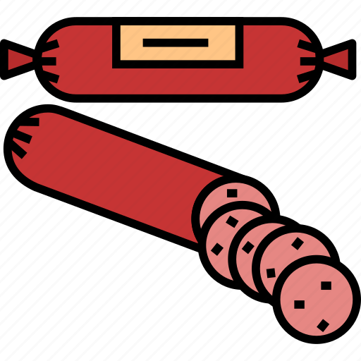Pepperoni, food, meat, red, salami, slices, cooking icon - Download on Iconfinder