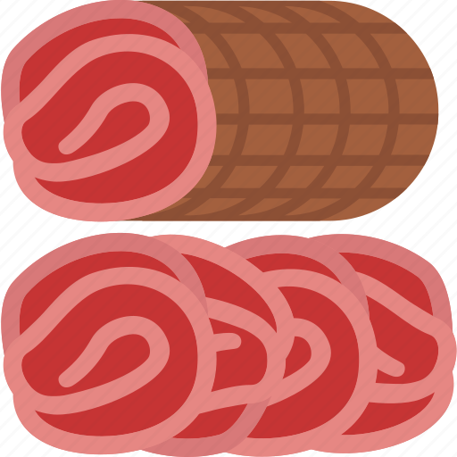 Pancetta, pork, meat, cooking, rolled, string, food icon - Download on Iconfinder