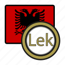 albania, coin, exchange, lek, money, payment