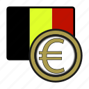 belgium, coin, euro, exchange, money, payment, belgium flag