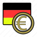 coin, euro, exchange, germany, money, payment, germany flag