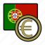 coin, euro, exchange, money, payment, portugal 