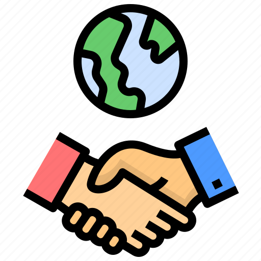 Cooperation, global, connection, partnership, handshake, international, deal icon - Download on Iconfinder