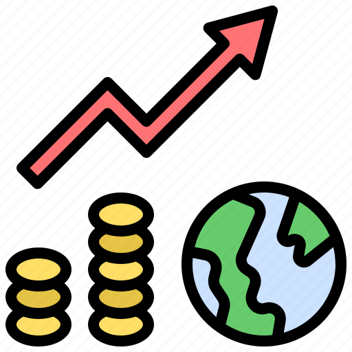 Growth, gdp, world, economic, low, inflation, business icon - Download on Iconfinder