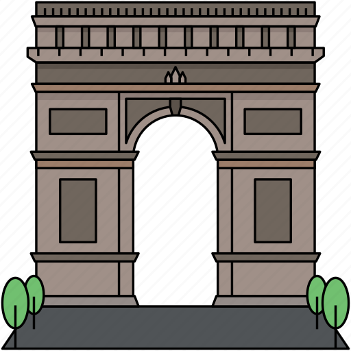Building, landmark, famous, paris, triumphal, arch, france icon - Download on Iconfinder