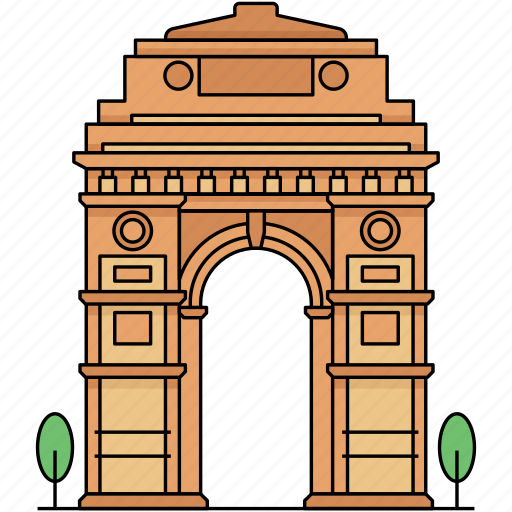 Building, landmark, famous, india gate, delhi, india icon - Download on Iconfinder