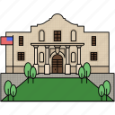 building, landmark, famous, the alamo, san antonio, texas, historic