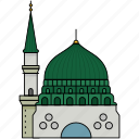 building, landmark, famous, madina, saudi arabia, muslim, masjid al nabawi