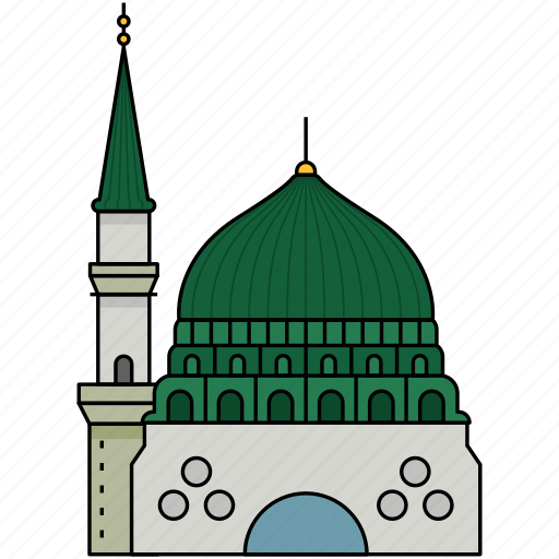 Building, landmark, famous, madina, saudi arabia, muslim, masjid al nabawi icon - Download on Iconfinder
