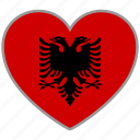 albania, flag heart, country, flag, love