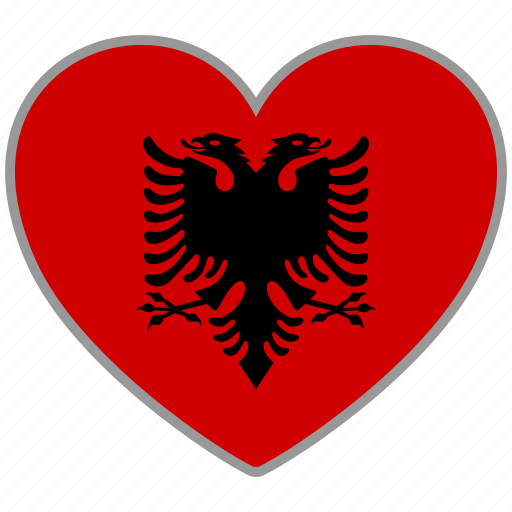 Albania, flag heart, country, flag, love icon - Download on Iconfinder