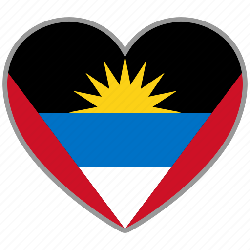 Antigua and barbuda, flag heart, flag, love, nation icon - Download on Iconfinder