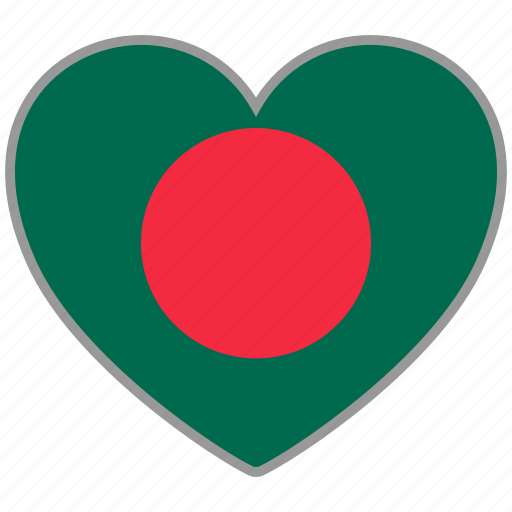 Bangladesh, flag heart, country, flag, love icon - Download on Iconfinder