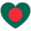 bangladesh, flag heart, country, flag, love 