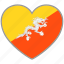 bhutan, flag heart, country, flag, love 