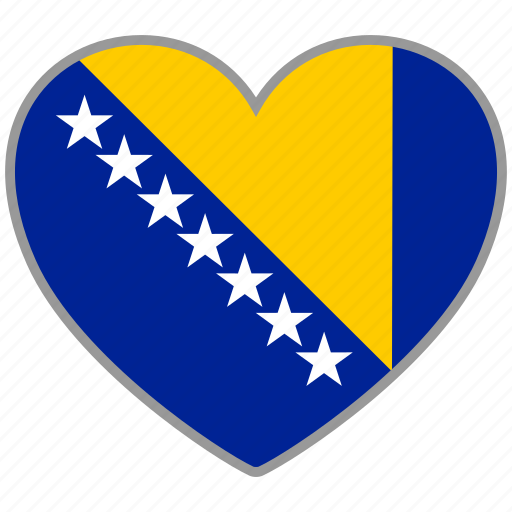 Bosnia, flag heart, country, flag, love icon - Download on Iconfinder