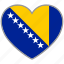 bosnia, flag heart, country, flag, love 
