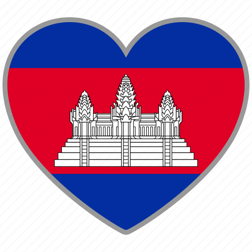 Cambodia, flag heart, country, flag, love, nation icon - Download on Iconfinder