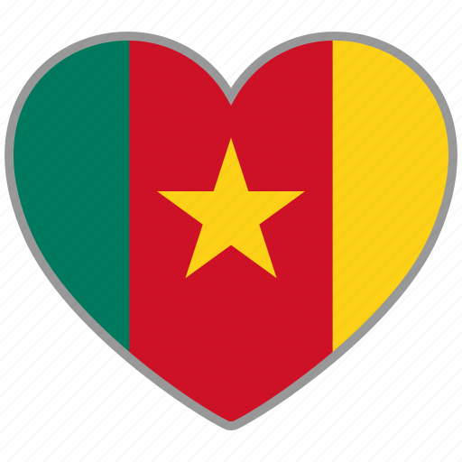 Cameroon, flag heart, country, flag, love, nation icon - Download on Iconfinder