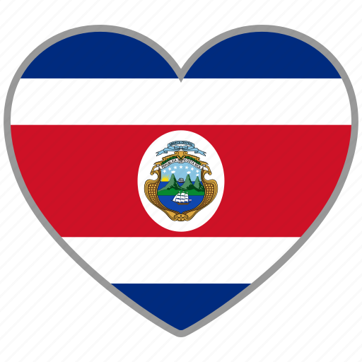 Costa rica, flag heart, country, flag, love icon - Download on Iconfinder