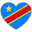 democratic republic of congo, flag heart, flag, love 