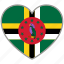 dominica, flag heart, country, flag, love, nation 