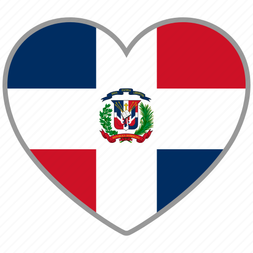 Dominican republic, flag heart, flag, love icon - Download on Iconfinder