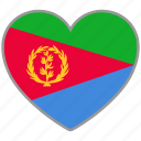 eritrea, flag heart, country, flag, love