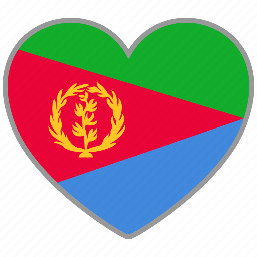 Eritrea, flag heart, country, flag, love icon - Download on Iconfinder