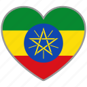 ethiopia, flag heart, country, flag, love, nation