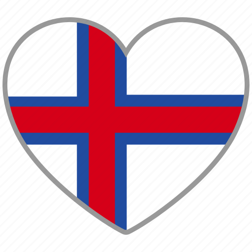 Faroe, flag heart, country, flag, love, nation icon - Download on Iconfinder