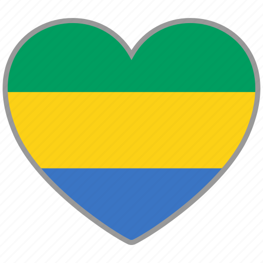 Flag heart, gabon, flag, love, nation icon - Download on Iconfinder