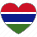 flag heart, gambia, flag, love, nation