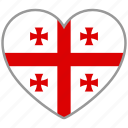 flag heart, georgia, flag, love, nation