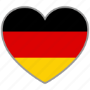 flag heart, germany, flag, love, nation
