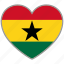 flag heart, ghana, flag, love, nation 