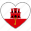 flag heart, gibraltar, country, flag, love 