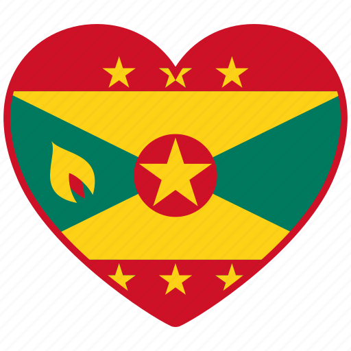 Flag heart, grenada, flag, love, national icon - Download on Iconfinder