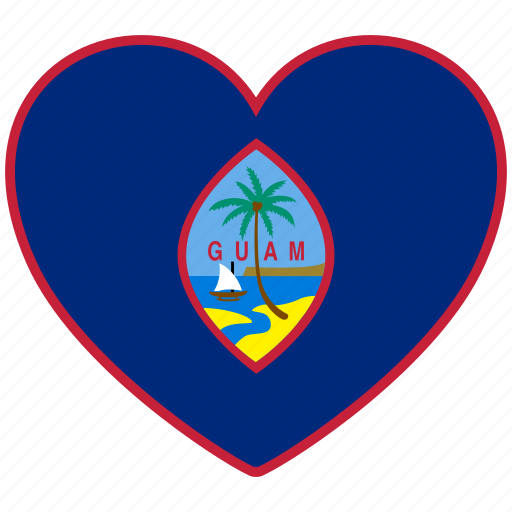 Flag heart, guam, country, love icon - Download on Iconfinder